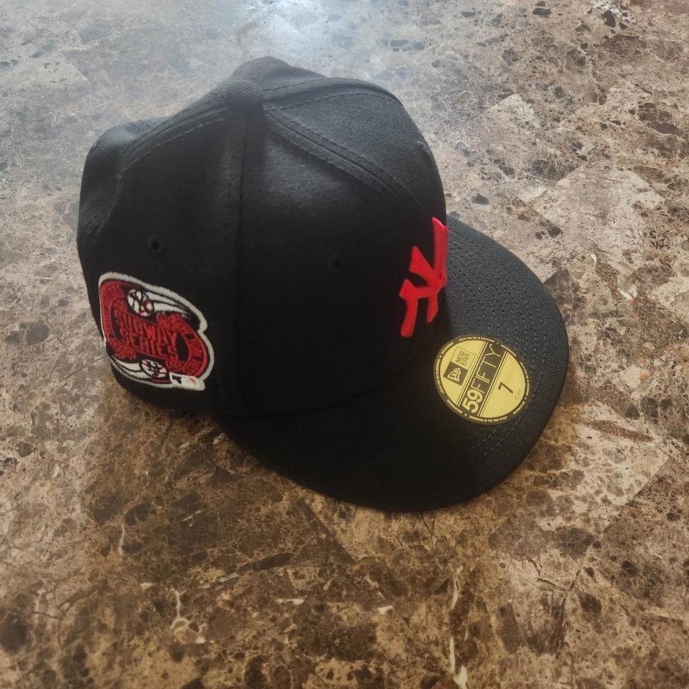 New Era 59fifty New York Yankees 2000 Subway Series Black And Red Fitted Hat